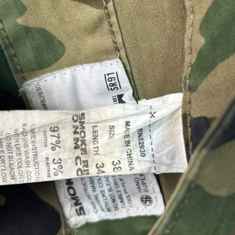 Smoke Rise Mens Camo Cargo Pants 38x34 Slim Tapered Woodland Camouflage Green - Picture 8 of 9